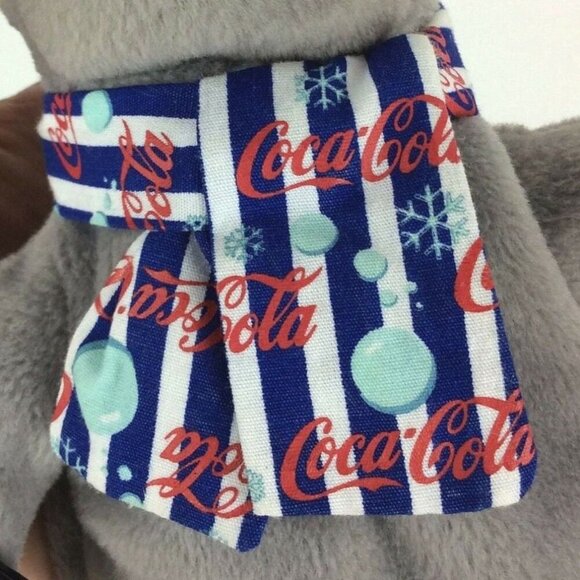 Coca-Cola 1999 Lucky The Seal Plush Toy 11 inch Gray Scarf Hat - Picture 6 of 6